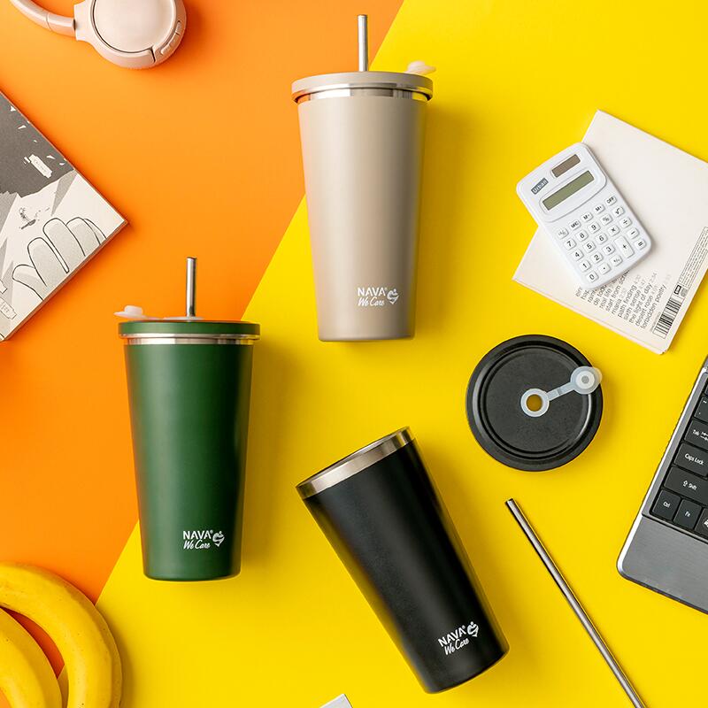 🌿 Taza térmica &quot;We Care&quot; 520ml – Sostenible, segura y sin derrames 🥤❄️