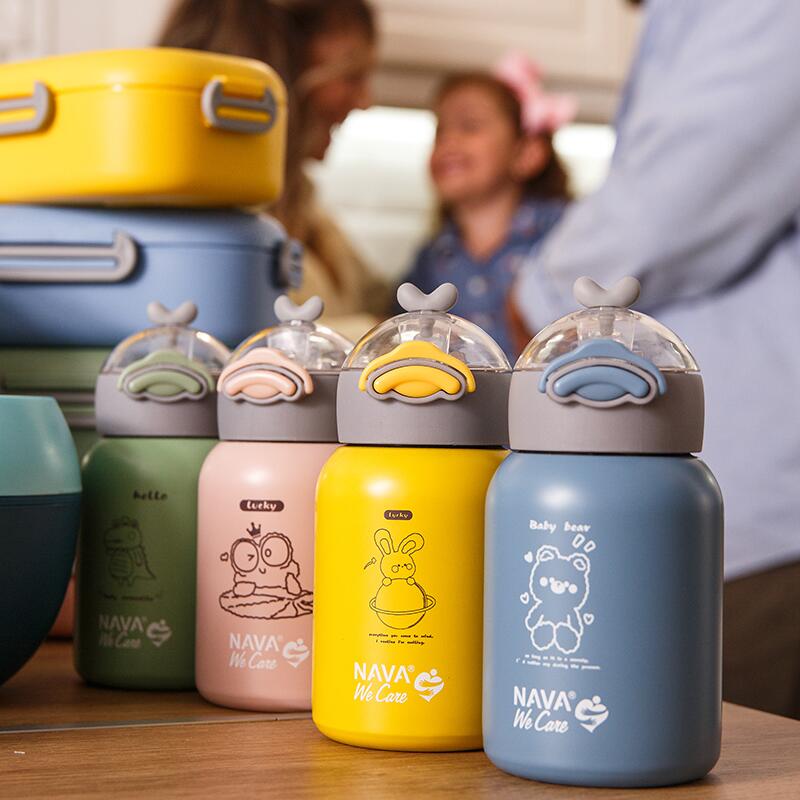 ✨ Botella térmica &quot;We Care&quot; 350ml – Acero inoxidable, amarilla 💛