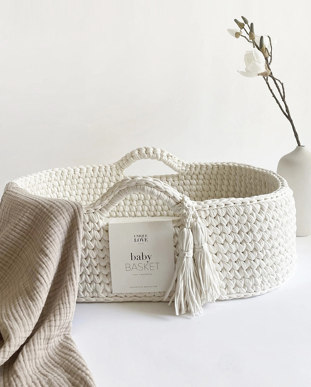Cesta para Bebé - Nube Blanca | Suavidad y Elegancia para tu Pequeño