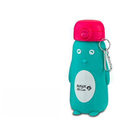Botella de agua &quot;We Care&quot; 🐧 Turquesa 500ml – Hidratación con estilo