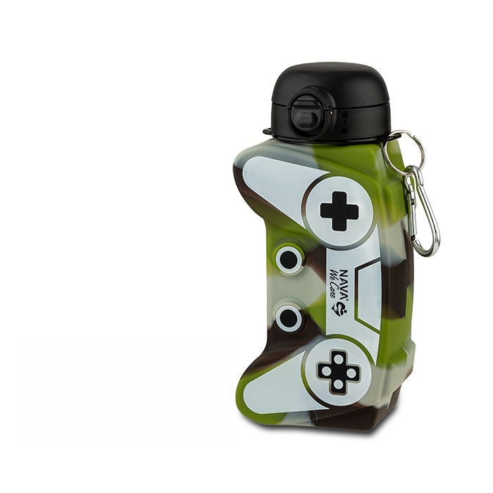 🎮 Botella de agua silicona &quot;We Care&quot; Army Game Joystick 600ml 💧