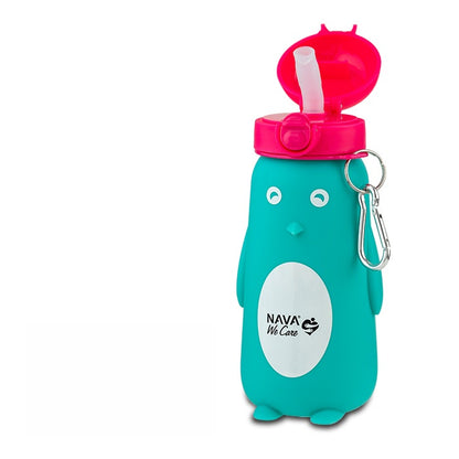 Botella de agua &quot;We Care&quot; 🐧 Turquesa 500ml – Hidratación con estilo