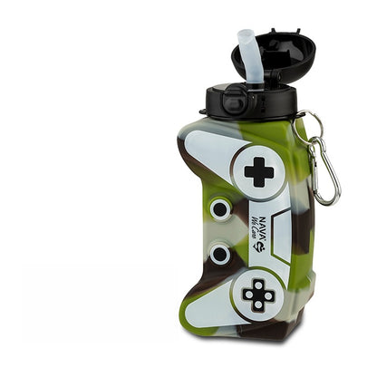 🎮 Botella de agua silicona &quot;We Care&quot; Army Game Joystick 600ml 💧